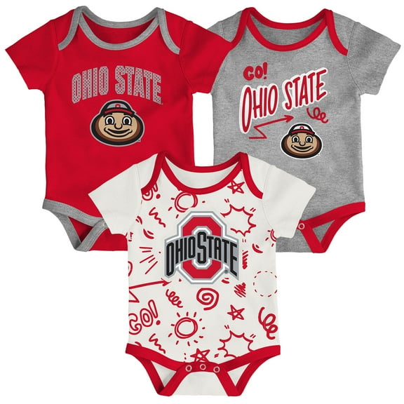 Infant Outerstuff Ohio State Buckeyes All Day Play Three-Piece Bodysuit Set