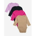 thumbnail image 3 of Leveret Baby Four Pack Long Sleeve Bodysuits Cotton Solid Boys 3-6 Month, 3 of 3