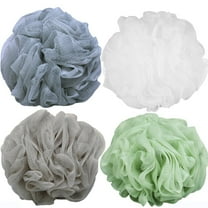 Pack of 4 Bath Sponges Shower Loofahs 60g Bath Exfoliating Sponge Shower Pouf Body Scrubber Mesh Pouf for Exfoliate Cleanse and Soothe Skin