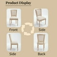 thumbnail image 2 of Dining Chairs French Country Dining Chairs Set of 2, Upholstered Chairs with T-shaped Back, Wire drawing and carving techniques ,Disassemblable , for Living Room, Kitchen , Restaurant Use, Beige,D, 2 of 11