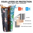 thumbnail image 3 of 16oz Tumblers Dark Blue Ballerina Princess Pattern Stainless Steel Vacuum Insulated Double Wall Travel Tumbler Cups Mug with Lid and Straw,Cleaning Brush for Coffee,Tea, 3 of 4