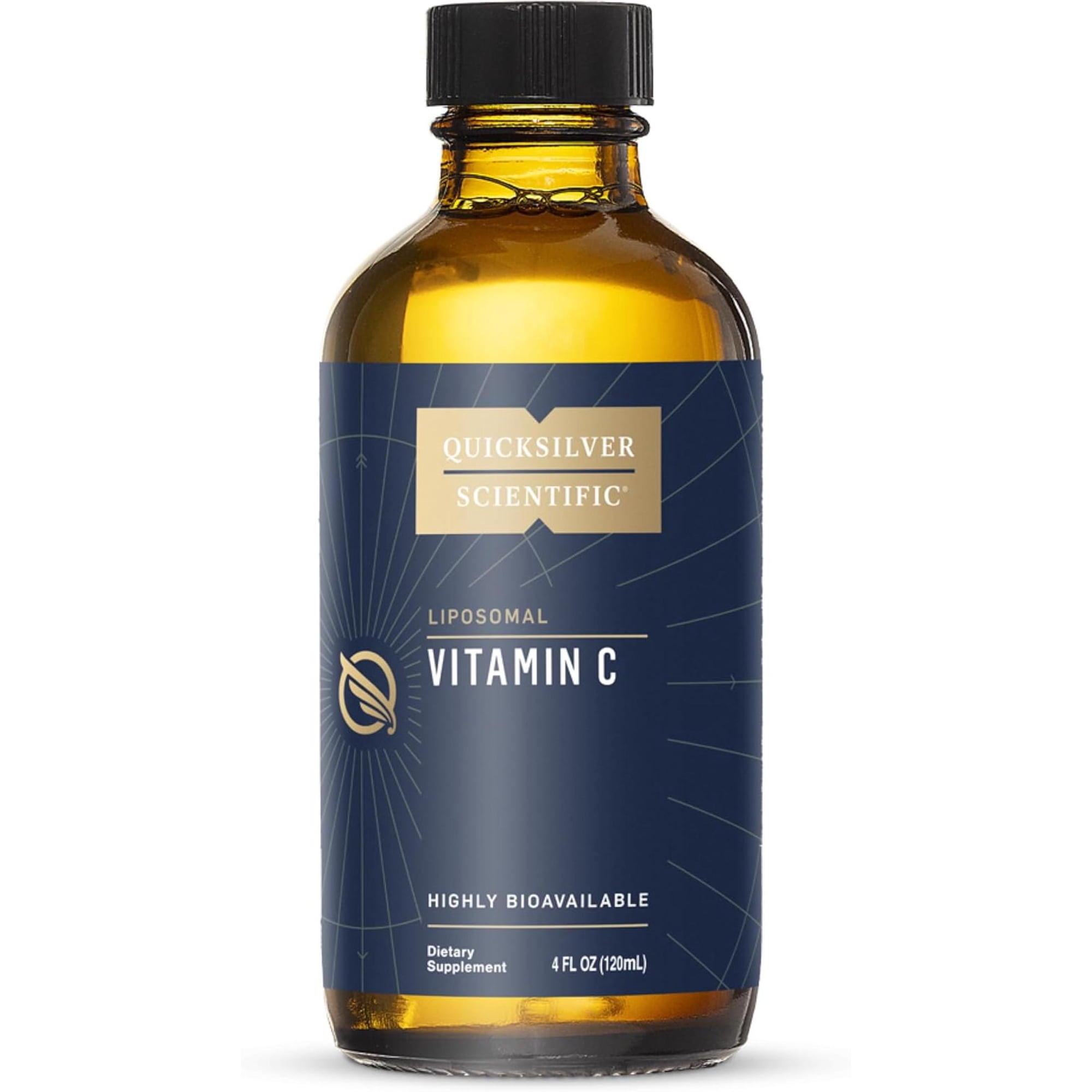 Quicksilver Scientific Liposomal Vitamin C - 1000mg Buffered Liquid Vitamin C Supplement - Immune + Antioxidant Support - Liposomes for Superior Absorption - Vegan + Non-GMO (4oz / 120ml)