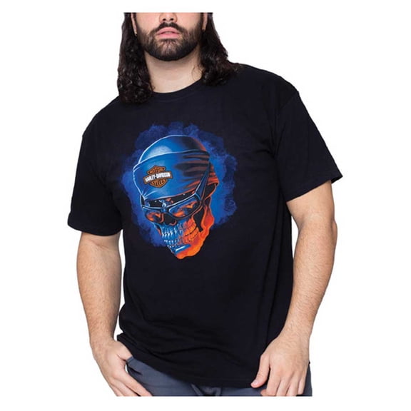 Harley-Davidson Men's Lighting Skull Short Sleeve Crew-Neck Cotton T-Shirt (3XL), Harley Davidson