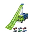 thumbnail image 4 of Los camiones portadores Big Hauler se deforman divertidos con 6 coches de carreras de metal, camión plegable para niños verde, 4 of 9