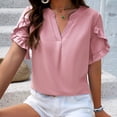 thumbnail image 3 of Baiways Womens Summer Tops and Blouses Casual V Neck Short Sleeve Business Casual Work Shirts, 3 of 7