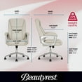 thumbnail image 4 of Beautyrest Beyla Ergonomic Manager Office Chair with Padded Armrest for Teens and Adults, Ivory, 4 of 13