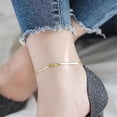 thumbnail image 5 of Blade Snake Chain Anklet For Women Width 3/4/5mm Gold Color Foot Bracelet On Leg Stainless Steel Chain Beach Accessories Jewelry, 5 of 5