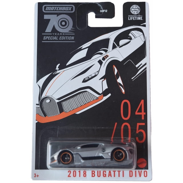 Vehículo coleccionable Matchbox 2018 Bugatti Divo 1:64