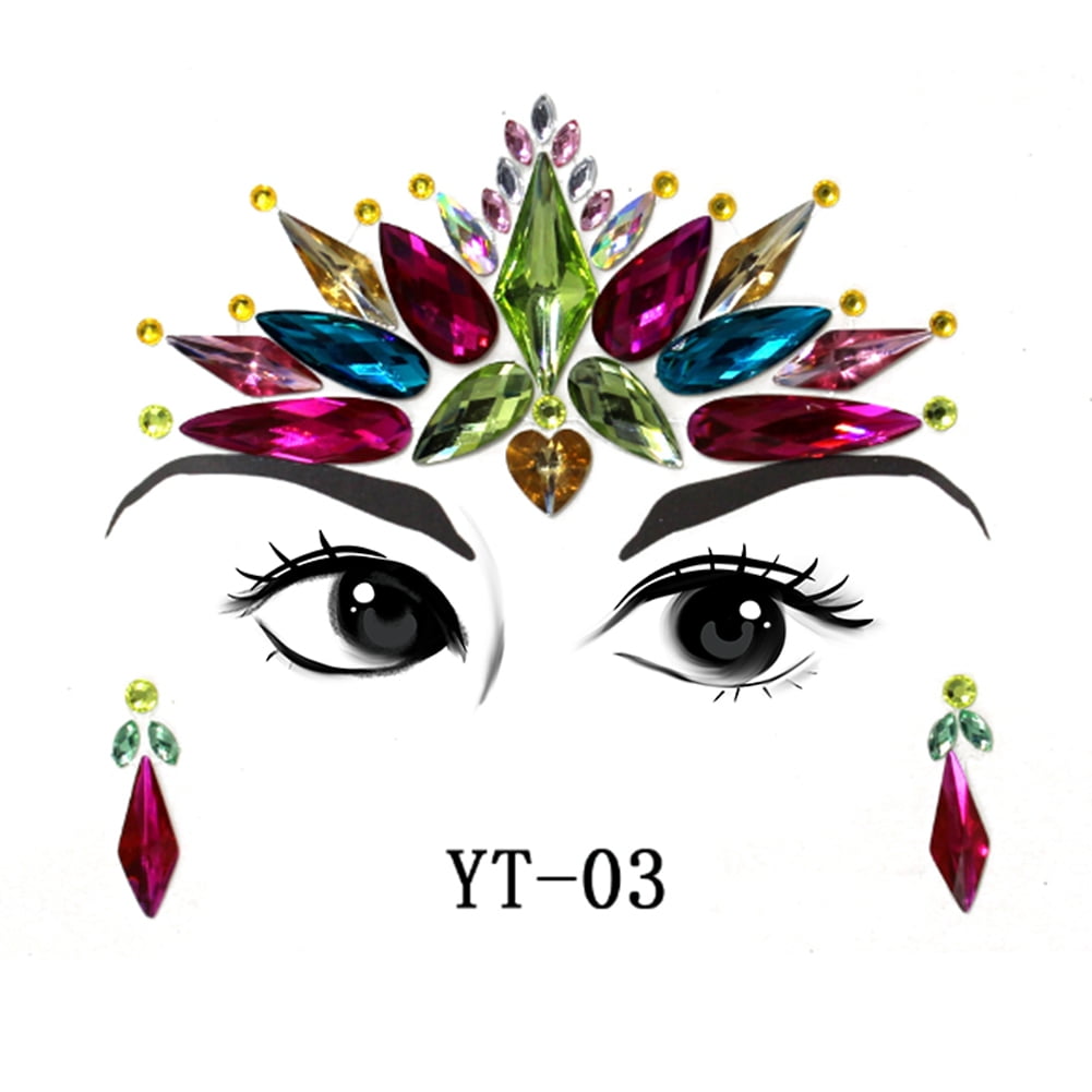 DIY Decoration Face Rhinestone Stickers Acrylic Face Sticker Art Party
