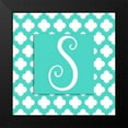 thumbnail image 2 of Pinto, Patricia 12x12 Black Modern Framed Museum Art Print Titled - Teal Quatrefoil Monogram (S), 2 of 5