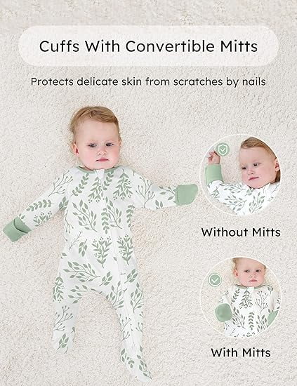 Yoofoss Baby Pajamas 100% Organic Cotton Baby Sleepers for Newborn Boys Girl Clothes 3pcs Footed PJs