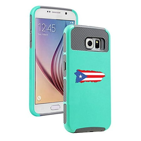 For Samsung Galaxy (S7 Edge) Shockproof Impact Hard Soft Case Cover Puerto Rico Puerto Rican (Teal