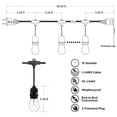 thumbnail image 6 of Yi Lighting 48ft Outdoor String Lights with 15pcs Dimmable Shatterproof LED Bulbs, Weatherproof for Patio Garden Porch Yard Party, 6 of 7