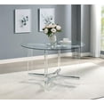 thumbnail image 2 of Keeling 47-inch Round Glass Top Acrylic Dining Table Chrome, 2 of 7
