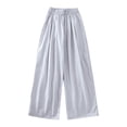 thumbnail image 6 of ZACPNCV Girls Wide Leg Pants Casual Flowy Elastic Waist Palazzo Harem Trousers with Pockets Gray 8-9 Years, 6 of 7