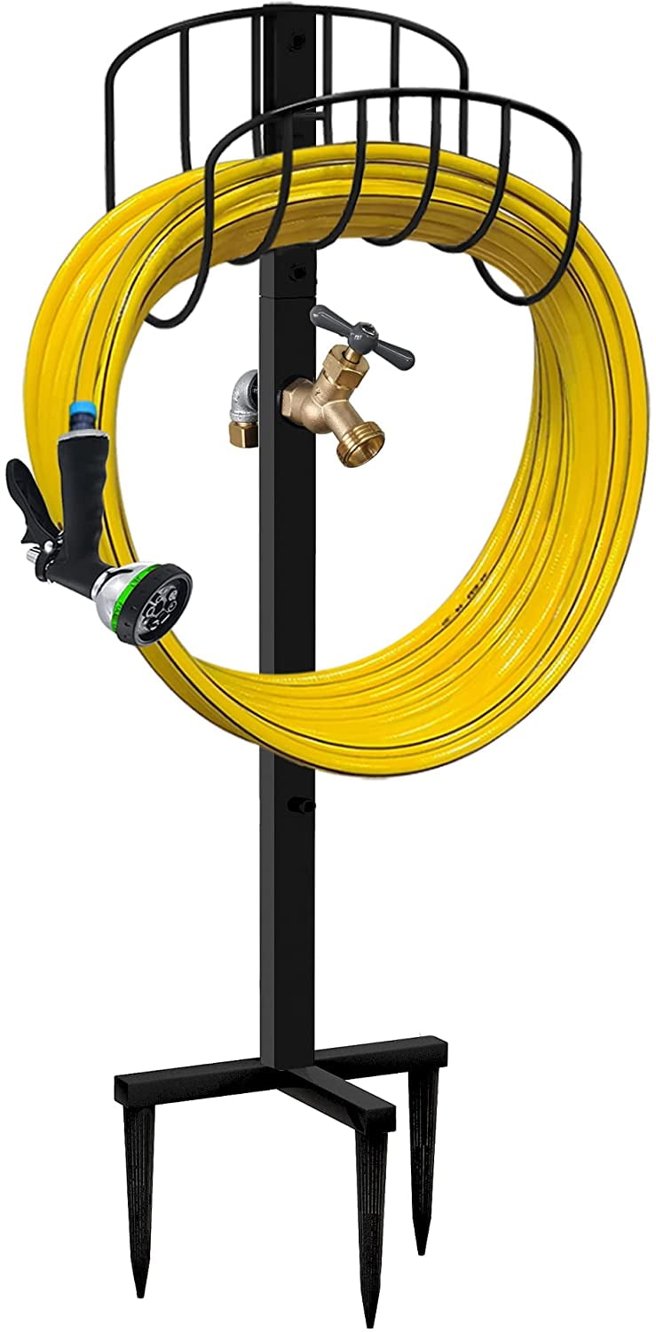 Artigarden Freestanding Garden Hose Holder Stake with Brass Faucet
