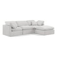thumbnail image 1 of Meridian Furniture Indulge 94" Velvet L-Shaped Modular Sectional in Cream, 1 of 9