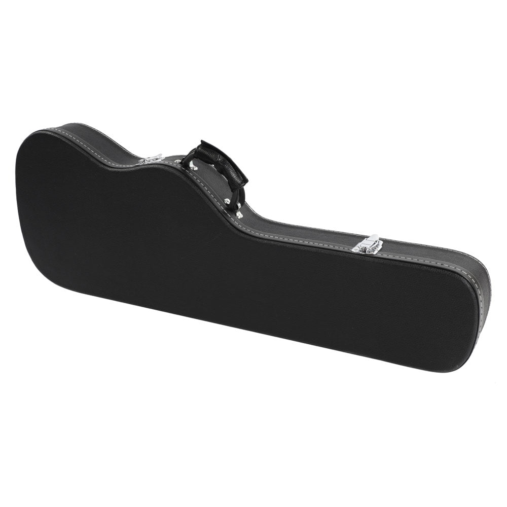 Electric Guitar Hard Case Microgroove Flat Surface Straight Flange, Black
