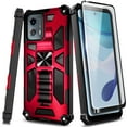 thumbnail image 5 of Nagebee Phone Case Compatible for Motorola Moto G 5G (2023) with Tempered Glass Screen Protector (Full Coverage), Full-Body Protective Shockproof [Military-Grade] Built in Kickstand Heavy-Duty (Red), 5 of 5