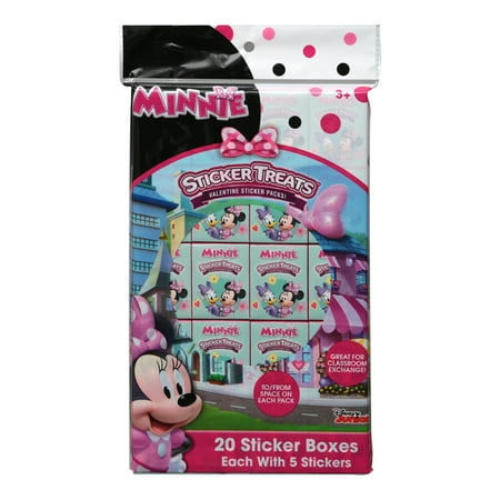 20ct Minnie Mouse Valentine Sticker Treat Boxes
