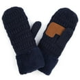 thumbnail image 2 of CC Brand Grey Junior Sherpa Lined Mittens Unisex Winter Accessories, 2 of 7