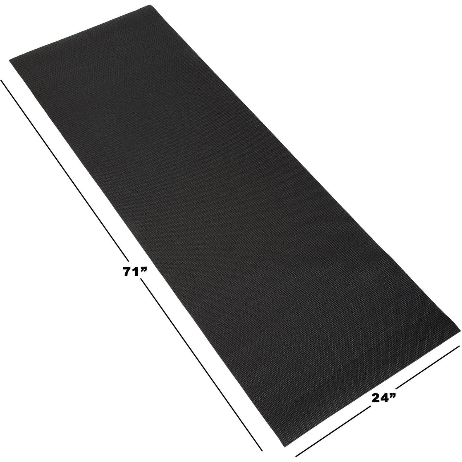 Exercise Mat For Fitness, Pilates and Workout With Carrying Strap By Wakeman Fitness (Black)