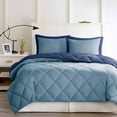 thumbnail image 6 of Home Essence Windsor Reversible Down Alternative 3M Scotchgard Comforter Set, Twin/Twin XL, Navy/Light Blue, 6 of 6