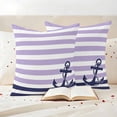 thumbnail image 4 of Pack of 2 Outdoor Pillow Covers 18x18 Inch Waterproof Anchor Purple Throw Pillow Covers,Decorative Couch Pillow Case Sham Modern Navy Blue White Striped Nautical Patio Pillowcases Cushion Cover, 4 of 8
