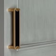 thumbnail image 4 of 3-3/4 in. Center Embossed Leather Strip Rectangle Cabinet Pulls, Satin Gold, 4 of 5