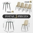 thumbnail image 3 of Anchorhome Modern 5-Piece Round Glass Dining Table Set with Faux Leather Chairs - Space-Saving Kitchen Furniture for Small Apartments, 3 of 3
