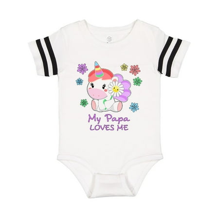 

Inktastic My Papa Loves Me- cute unicorn Gift Baby Boy or Baby Girl Bodysuit