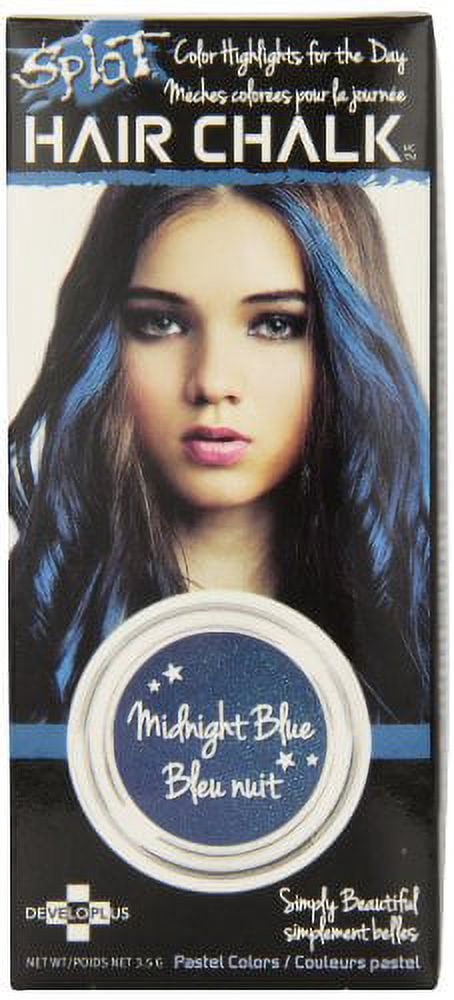 Splat Midnight Temporary Blue Hair Chalk Color Highlights