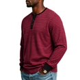 thumbnail image 4 of Henley Shirts for Men Long Sleeve Casual Stripe Tops Lightweight Long Sleeve V Neck Tshirts Moisture Wicking Casual Daily Fall Solid Versatile for Street Fashion Business Work, 4 of 7