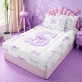 thumbnail image 2 of meiyoeat 3D Cartoon Bowknot Monogram S Zipper Twin Comforter Sets with Fitted Sheet and 2 PillowcasesWatercolor Personalized Initial Design Zipper Bedding Set For Girl,Reversible,4-Piece, 2 of 7