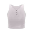 thumbnail image 5 of TODOZO Tank Top for Women 2025 Womens Summer Tops Summer Tops for Women Womens Tank Tops Solid Color Sleeveless Crop Top for Women White L, 5 of 5