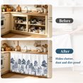 thumbnail image 4 of Navy Blue Botanical Cabinet Curtain 35"Wx35"L, Dustproof Under Sink Skirt with Self Adhesive Tape, Watercolor Tree Cabinet Curtain Cover for Kitchen Sink, Bathroom Vanity, Laundry Room, 4 of 9
