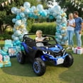 thumbnail image 4 of Wisairt 24V Ride on Toys 4WD Ride on Cars with Remote Control, 2 XL Seater Electric Car for Kids, Power Car Wheels, UTV w/ 4 Motors, Music, Lights, 3 Speeds, Blue, 4 of 11