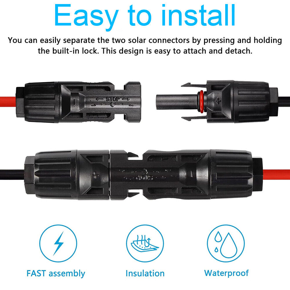 EROCK 59.05in 12AWG XT60I Solar Panel Extension Cable Intelligent Battery Plug Wire