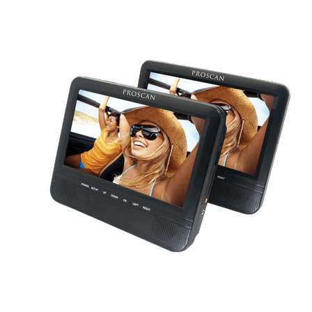 Proscan, 7" Dual Screen Portable DVD Player, PDVD7751, Black