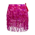 thumbnail image 4 of MIXUE Skirts For Women Summer Sequins Solid Color Sparkly Elastic High Waist A Line Mini Skirt Activewear,Pink,One Size, 4 of 4
