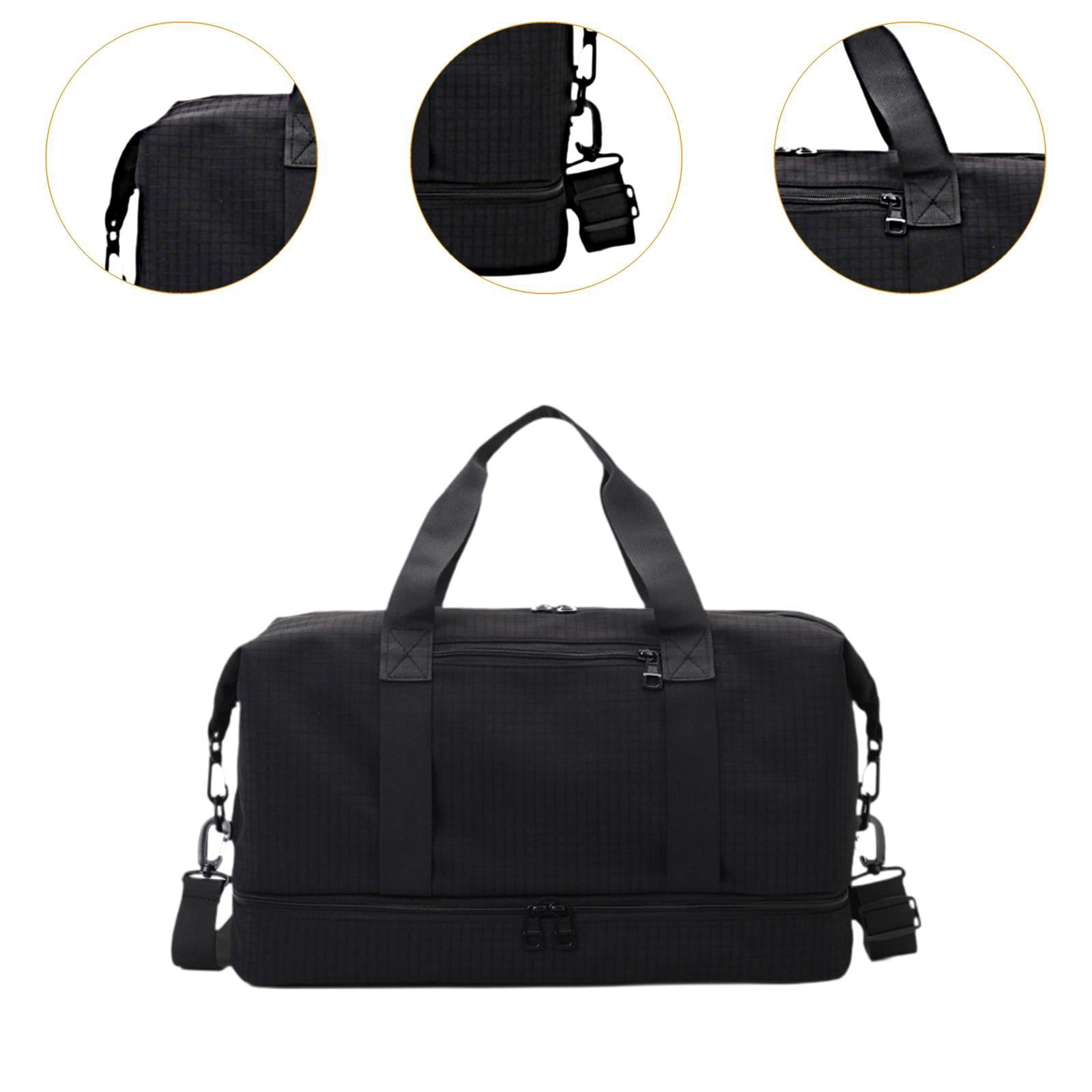 Segolike Airlines Gym Bag Mini Duffel Bag Tote Weekend Bag Personal Item Bag Underseat Carry on Bag for Women Men Holiday Trips Hiking Black