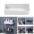 thumbnail image 4 of Estante de de baño de plástico Succión montada en pared Sin perforación Accesorios a prueba de herrumbre Estante de almacenamiento de p Baoblaze Estante de baño, 4 of 8