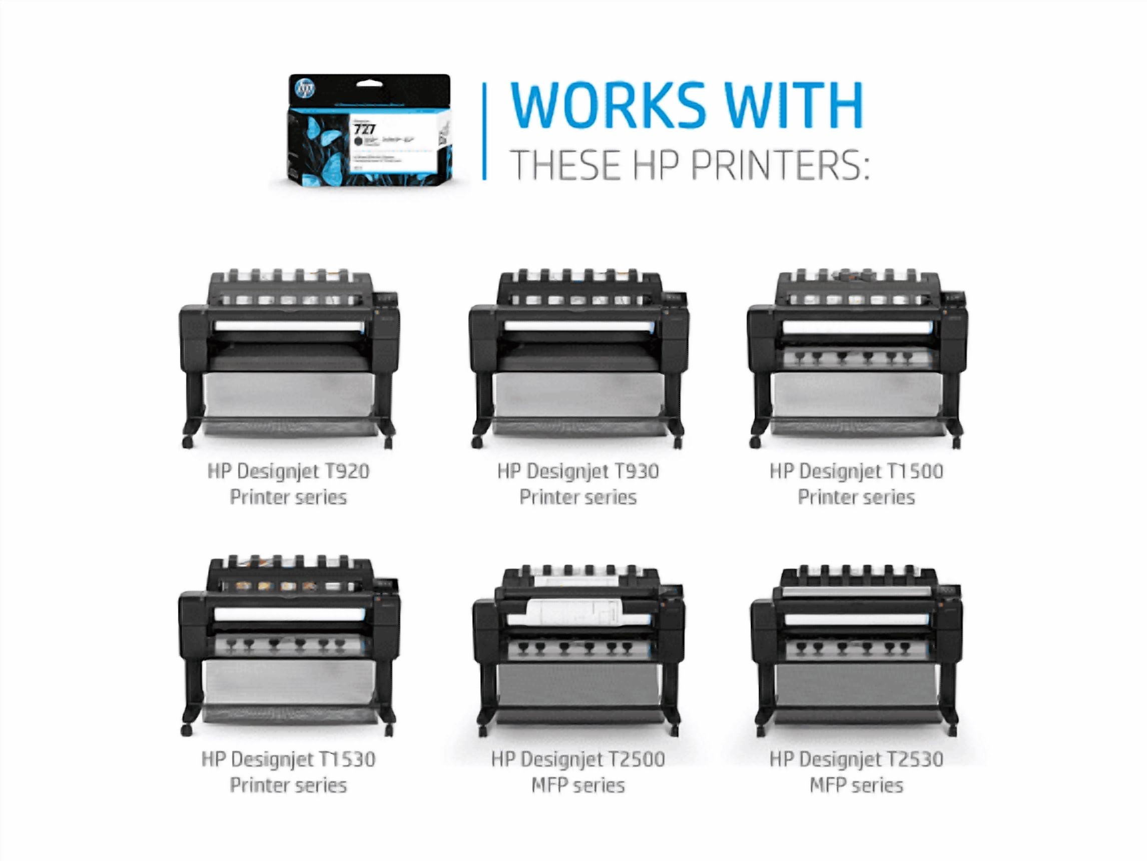 HP DesignJet 727 Matte Black Ink Cartridge 300 Ml (C1Q12A) for