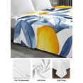 thumbnail image 5 of Queen Size Flat Sheet Only, Yellow Lemon Soft Brushed Microfiber Bed Sheets, Blue Flower Leaves Spring Summer Plant Hotel Quality Breathable Bedding Top Sheet, Easy Care, 90"x102", 5 of 9