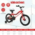thumbnail image 3 of Costway Vélo pour Enfants 16 Pouces à DEL avec Siège Ajustable, Frein à Rétropédalage, Roues Stabilisatrices, Rouge, 3 of 10