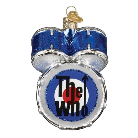 Old World Christmas Blown Glass Ornament for Christmas Tree, The Who Drum Set