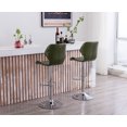 thumbnail image 3 of Guyou Adjustable Swivel Bar Stools Set of 2, Modern Faux Leather Counter Height Chairs with Backrest and Footrest for Kitchen Island Bar Restaurant, Olive Green, 3 of 10