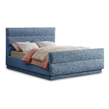 Meridian Furniture Paxton Light Blue Chenille Fabric King Bed