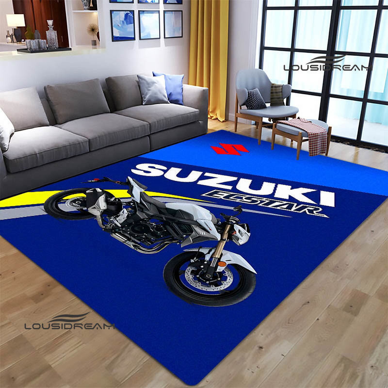 S-SUZUKI motorcycle printed carpet non-slip carpet yoga cushion area carpet outdoor carpet photography channel Birthday Gift