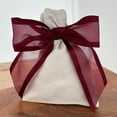thumbnail image 3 of Pre-Tied Burgundy Organza Bows - 4 1/2" Wide, Set of 12, Satin Edge, Easter, Fall, Christmas, 3 of 6